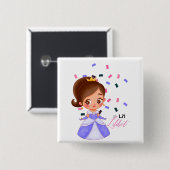 女の子のための紫のプリンセスギフトと名付けられたリリベット 缶バッジ (正面&裏面)