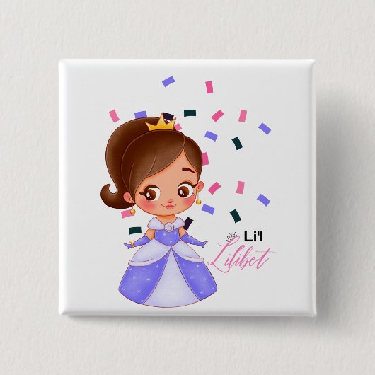 女の子のための紫のプリンセスギフトと名付けられたリリベット 缶バッジ (正面)