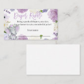 女の子のための紫色の象おむつラッフルカード エンクロージャーカード (正面/裏面)