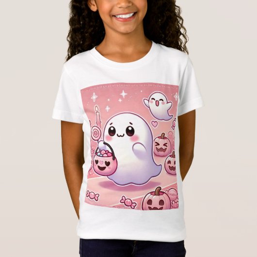 👻🎀女の子のための美しいピンクインTシャツ!🎀👻 Tシャツ (正面)