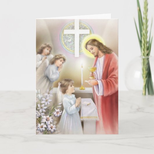 女の子のための聖餐の確認 カード (正面)