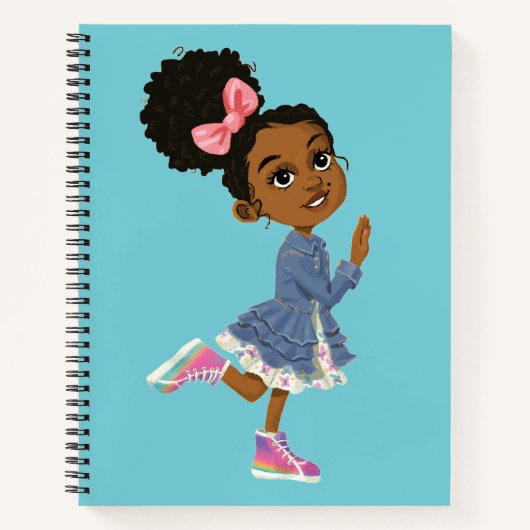 女の子のための茶色のキャラクター付きスパイラルノート ノートブック (正面)