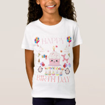 女の子のための誕生日お祝いデザインTシャツ