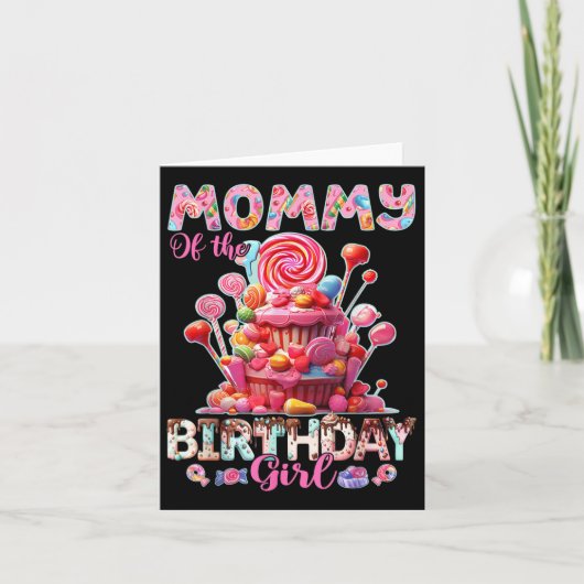 女の子のための誕生日のママ甘いお菓子マッチン カード (正面)