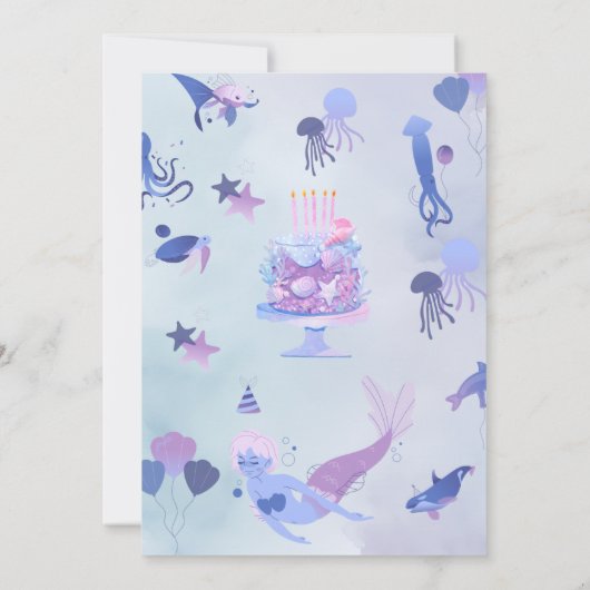 女の子のための誕生日の招待 (裏面)