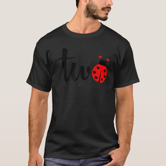 女の子のための誕生日の2つ1番目の誕生日ラディバグ Tシャツ (正面)