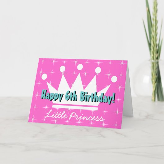 女の子のための誕生日グリーティングカード | プリンセス クラウン カード (正面)