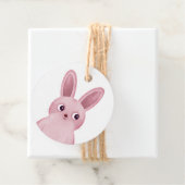 女の子のための誕生日パーティーのためのピンクのバニーラベル フェイバータグ (インサイチュ)