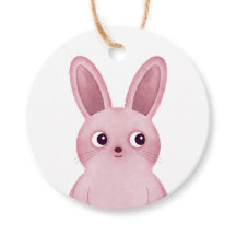 女の子のための誕生日パーティーのためのピンクのバニーラベル