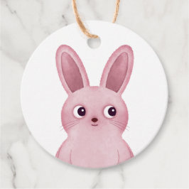 女の子のための誕生日パーティーのためのピンクのバニーラベル フェイバータグ