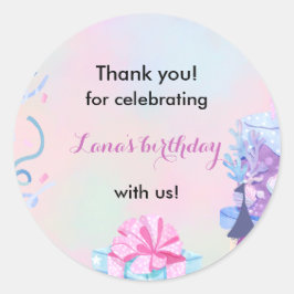 女の子のための誕生日パーティーデコール ラウンドシール