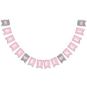 女の子のための象と赤ちゃんシャワーのバンティング旗 バンティングフラッグ (全)