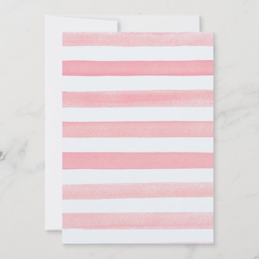 女の子のための象のベビーシャワー招待状 招待状 (裏面)