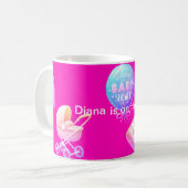 女の子のための赤ちゃんシャワー コーヒーマグカップ (正面左)