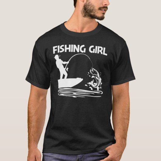女の子のための釣り 少年釣り人 エサ 釣り船 Tシャツ (正面)