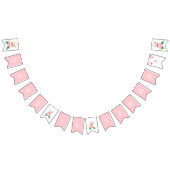 女の子のための開花ベビーシャワーのベビー バンティングフラッグ (全)
