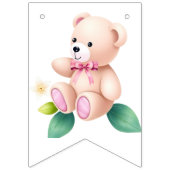 女の子のための開花ベビーシャワーのベビー バンティングフラッグ (第1の旗)