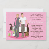 女の子のための陽気なパパのベビーシャワーの招待状 招待状 (正面)