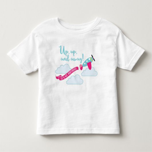 女の子のための飛行機の誕生日のTシャツ トドラーTシャツ (正面)