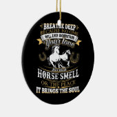 女の子のための馬の匂い愛おもしろい者ギフト セラミックオーナメント (右)