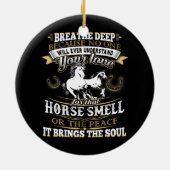女の子のための馬の匂い愛おもしろい者ギフト セラミックオーナメント (裏面)