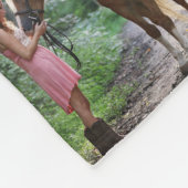 女の子のための馬の毛布、子供の名前の毛布 フリースブランケット (角)