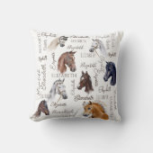 女の子のための馬の馬のパーソナライズされた贈り物 クッション (正面)