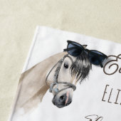 女の子のための馬の馬のパーソナライズされた贈り物 ビーチタオル (インサイチュ)