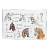 女の子のための馬の馬のパーソナライズされた贈り物 枕カバー (裏面)