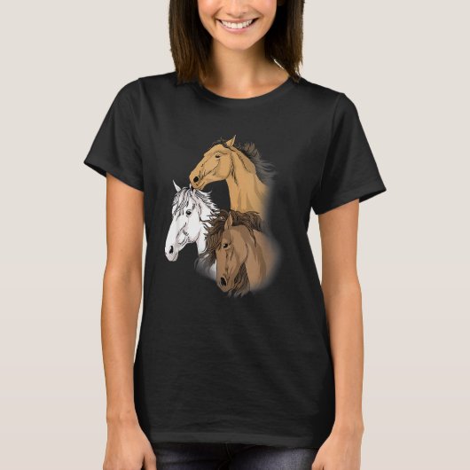 女の子のための馬Tee女性の乗馬1 Tシャツ (正面)