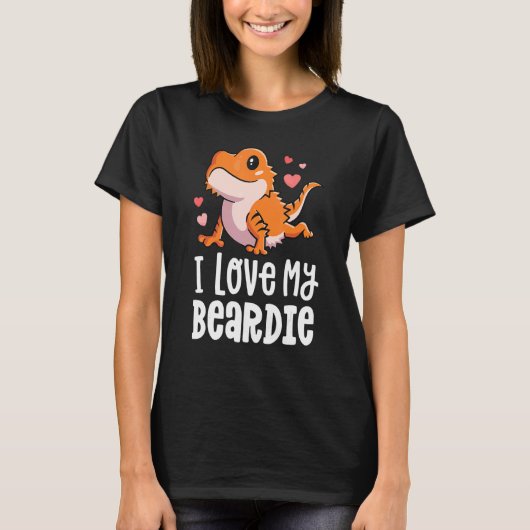 女の子のための髭ドラゴン私は私の髭を愛する Tシャツ (正面)