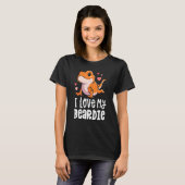 女の子のための髭ドラゴン私は私の髭を愛する Tシャツ (正面フル)