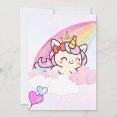 女の子のための魔法のピンクユニコーン誕生日カード サンキューカード (裏面)