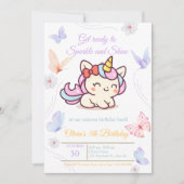 女の子のための魔法のピンクユニコーン誕生日カード シーズンカード (正面)