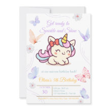 女の子のための魔法のピンクユニコーン誕生日カード