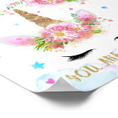 女の子のための魔法のユニコーン壁アート装飾 ポスター (角)