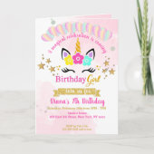 女の子のための魔法のユニコーン誕生日カード カード (正面)