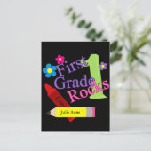 女の子のための1年生の岩 ポストカード (スタンド正面)