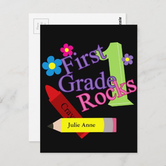 女の子のための1年生の岩 ポストカード (正面/裏面)