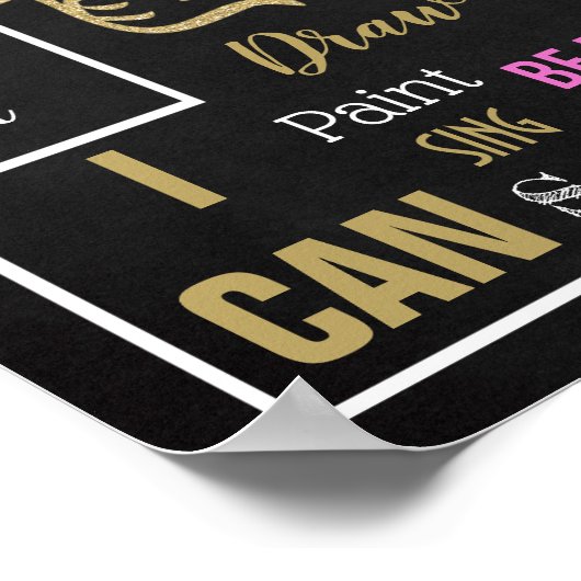 女の子のための10th誕生日パーティーのマイルストーンのサイン ポスター (角)