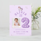女の子のための2歳の誕生日招待状 招待状 (スタンド正面)