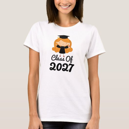 女の子のための2027年の卒業のギフトのアイディア Tシャツ (正面)