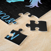 女の子のための「魔法のユニコーン」のパズルパーソナライズされた。 ジグソーパズル (側面)