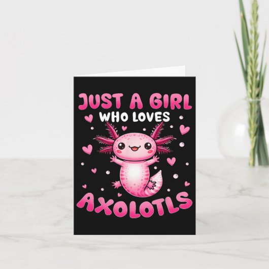 女の子のためのAxolotlはAxolotlsを愛する女の子 カード (正面)