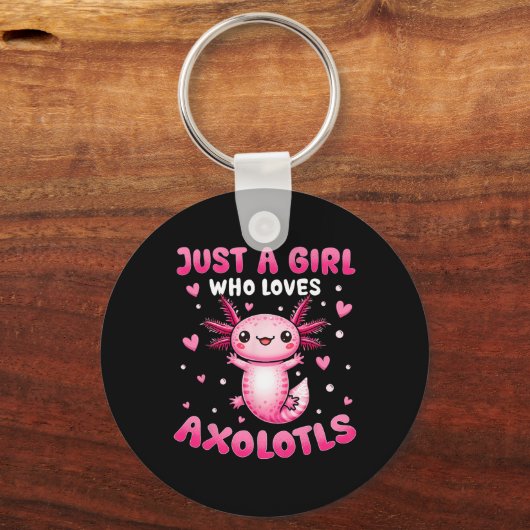 女の子のためのAxolotlはAxolotlsを愛する女の子 キーホルダー (正面)