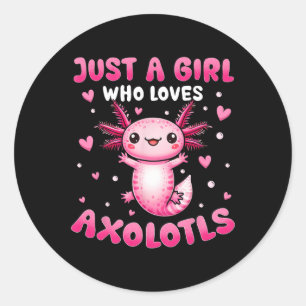 女の子のためのAxolotlはAxolotlsを愛する女の子 ラウンドシール