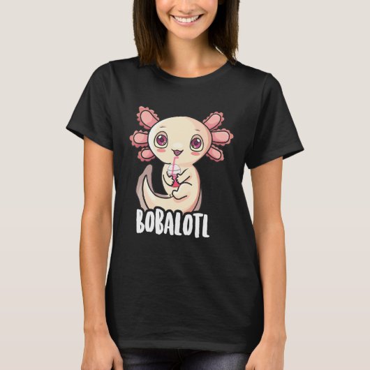 女の子のためのAxolotlボバロトルボバティー Tシャツ (正面)