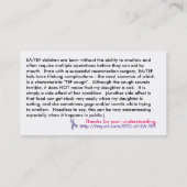 女の子のためのEA/TEFカード 名刺 (裏面)