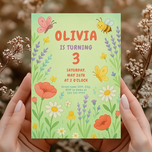 女の子のためのGroovyハッピーバースデーパーティー 招待状