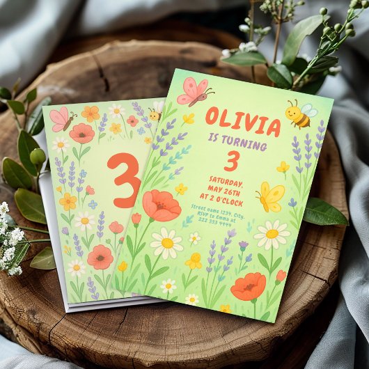 女の子のためのGroovyハッピーバースデーパーティー 招待状